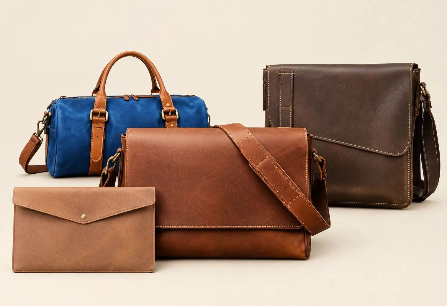 Executive leather bags, messenger bags, briefcases and document sleeves